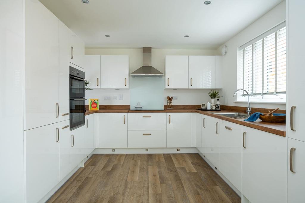 Modern kitchen with ample storage space