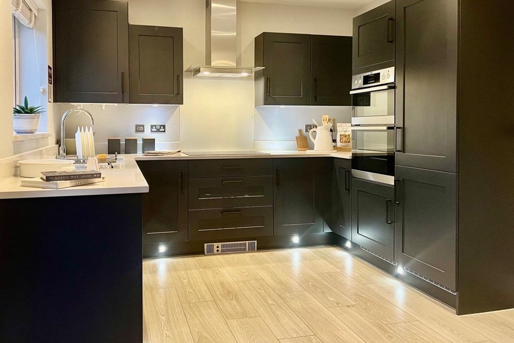 Modern kitchen with energy efficient appliances...