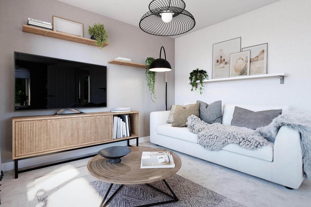 A cosy lounge provides a space to relax with...