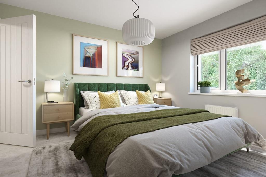 The main bedroom has plenty of space for a...