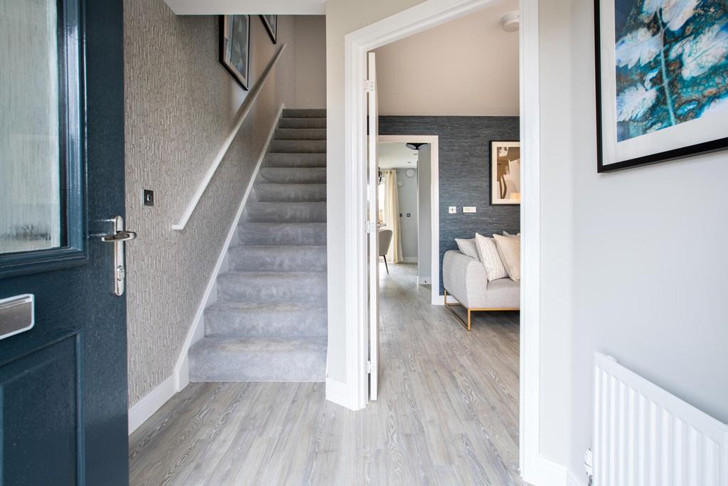 The entrance hall leads through to the lounge