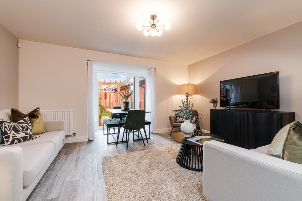 Interior view of the living &amp; dining room in...