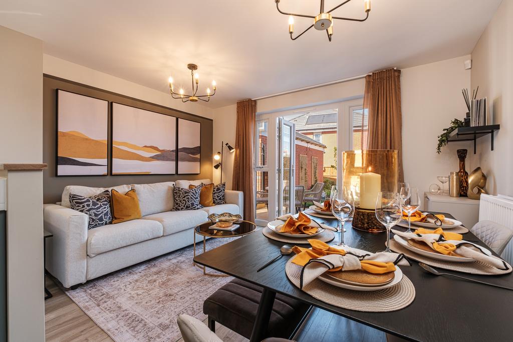 Interior view of the open plan living space in...