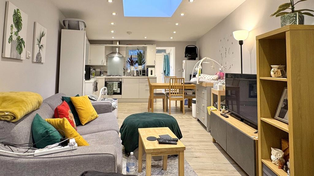 Bright open-plan living area with a comfortable...
