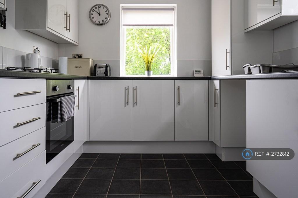 Kitchen With Washing Machine And Dishwasher