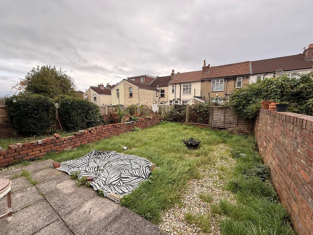 Private rear garden with lawn, paved patio area...