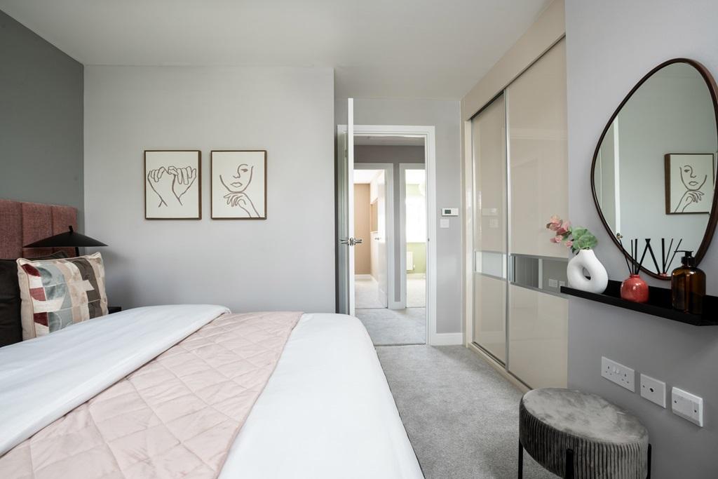 The main bedroom includes built in wardrobes...