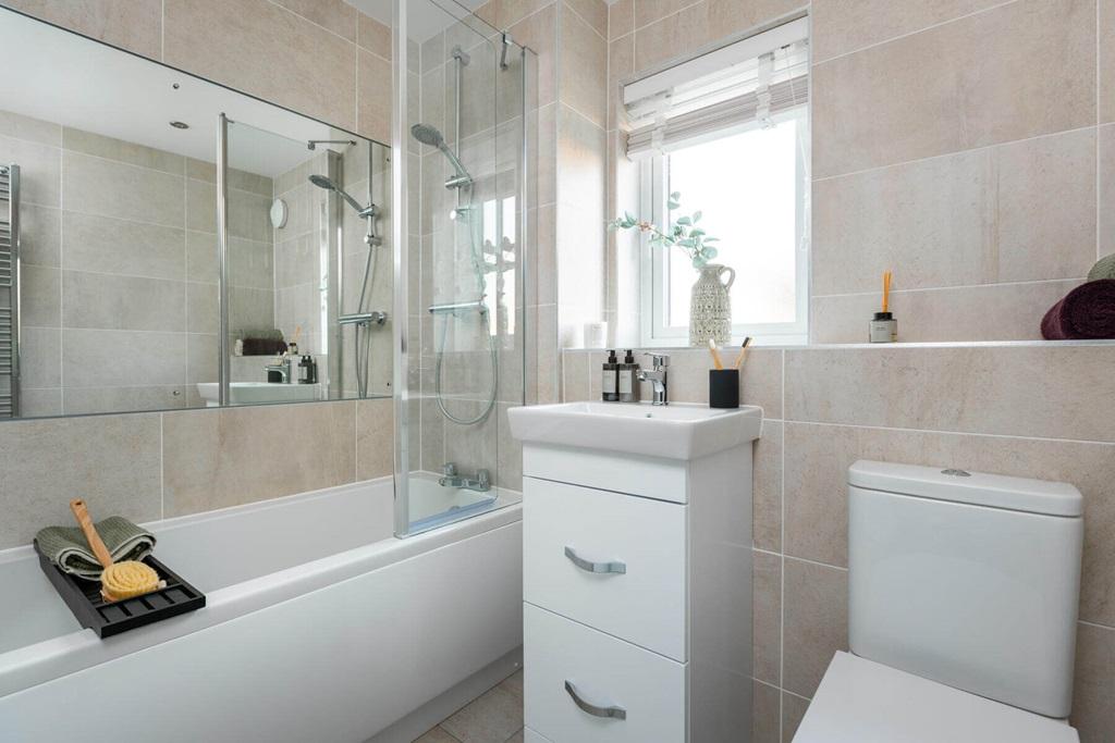 A family bathroom completes the home
