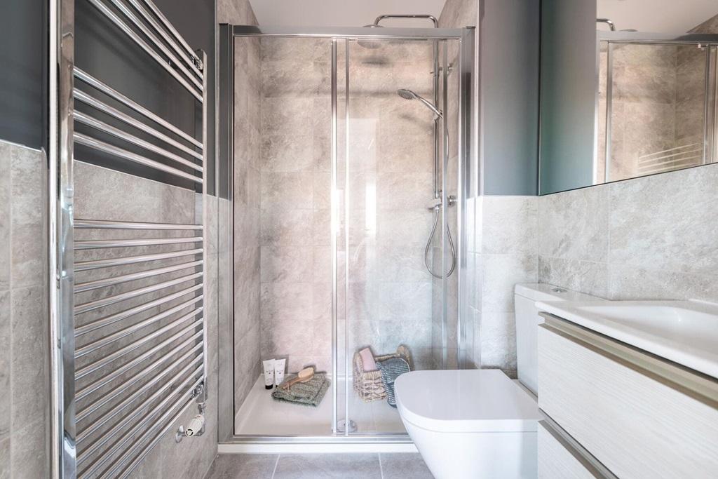An en-suite shower room away from the family