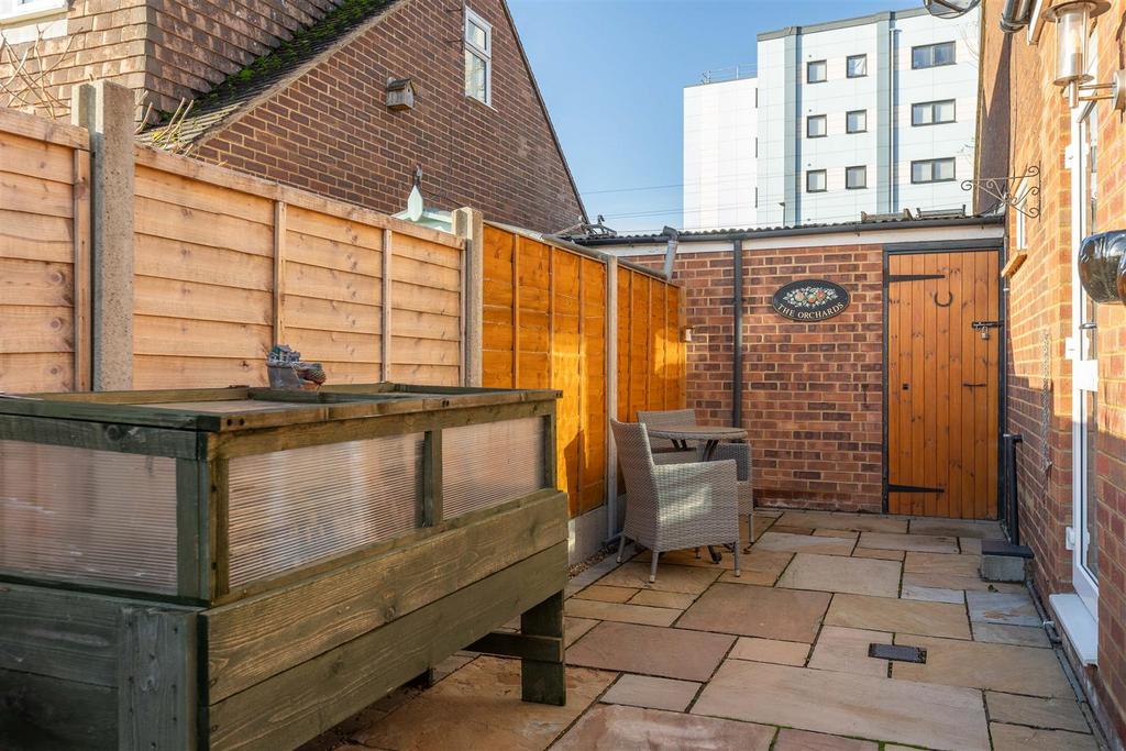 Paved area to side
