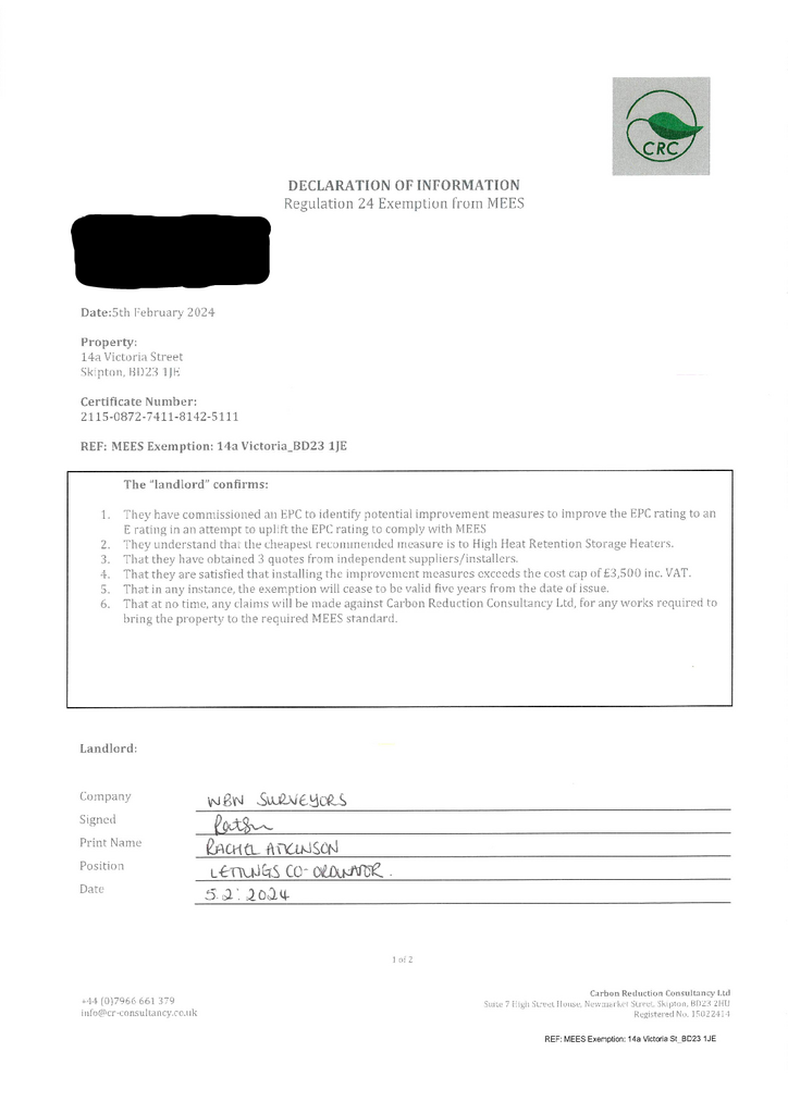 EPC Exemption
