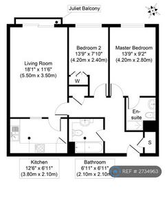 2 bedroom flat to rent, Settlers Court, London, E14