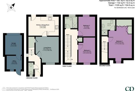 3 bedroom terraced house for sale, Kingfisher Road, Shefford, SG17