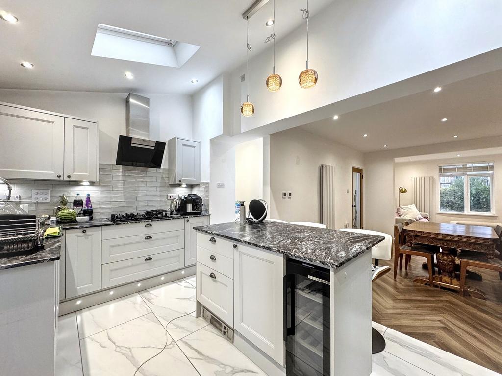 Open plan kitchen dining area