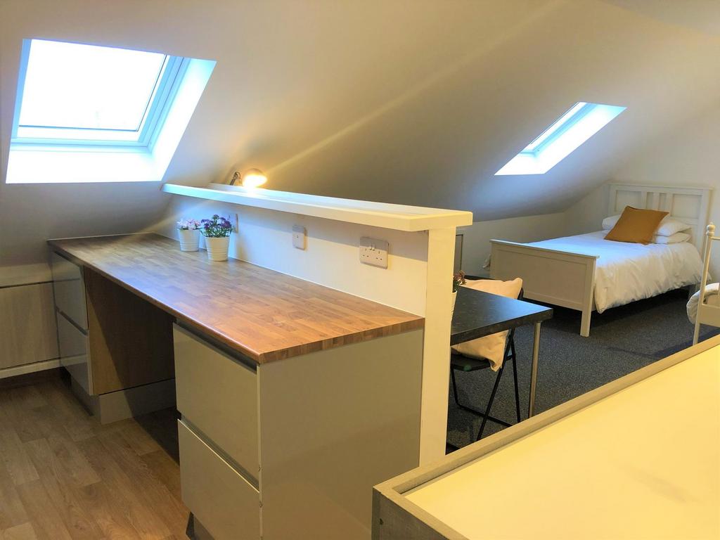 Bright and tidy single bedroom with skylight wi...