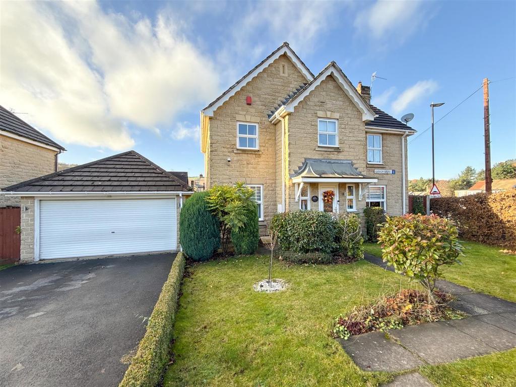 Double garage and driveway