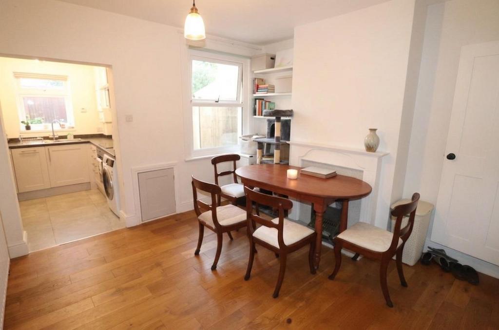 Dining room, fireplace, open plan living