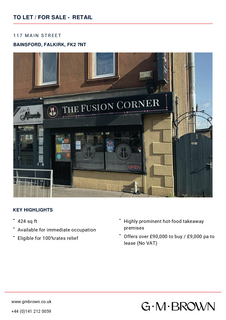 Retail property (high street) for sale, 117-119 Main St Falkirk FK2 7NT