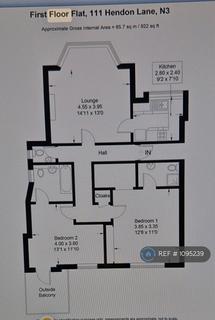 2 bedroom flat to rent, Finchley, London, N3