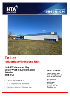 Warehouse to rent, Whitehouse Way Peterlee SR8 2JJ