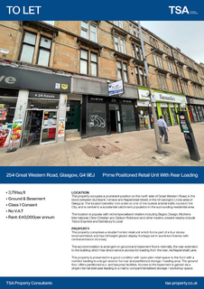 Retail property (high street) to rent, 254 Great Western Rd Glasgow G4 9EJ