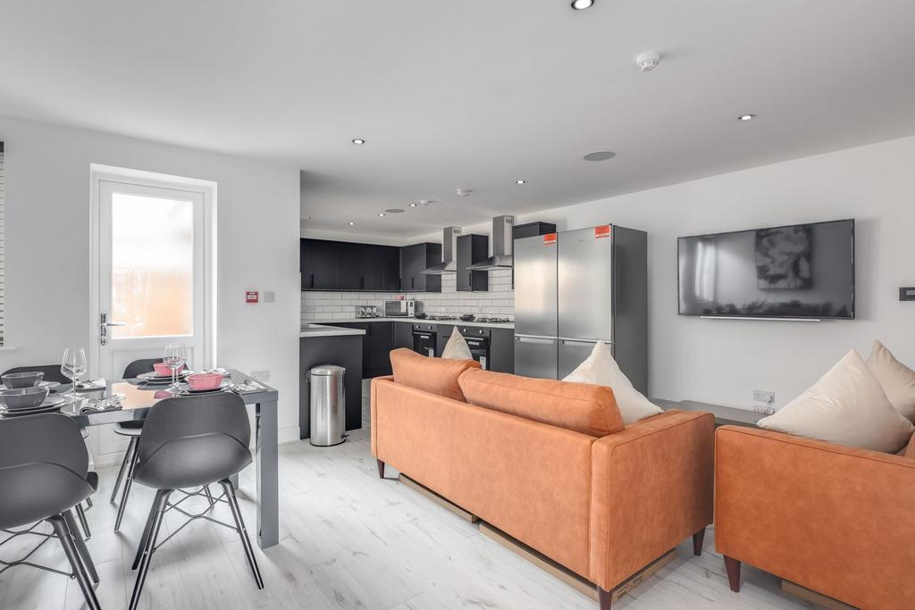 Spacious and contemporary living area featuring...