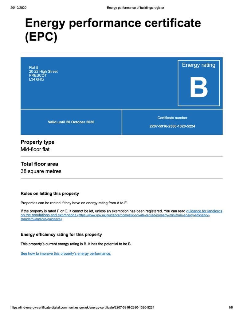 EPC Certificate