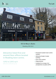 Office to rent, 55-56 St Marys Butts Reading RG1 2LG