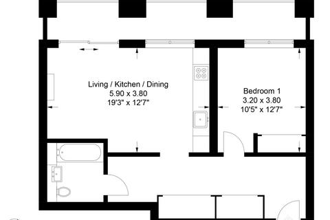 1 bedroom flat to rent, Grant Road, Clapham, London, SW11