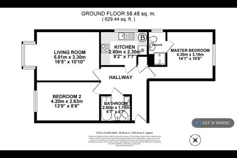 2 bedroom flat to rent, Oliver Grove, London, SE25