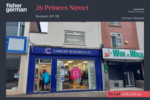 Retail property (high street) to rent, 26 Princes St Stockport SK1 1SE
