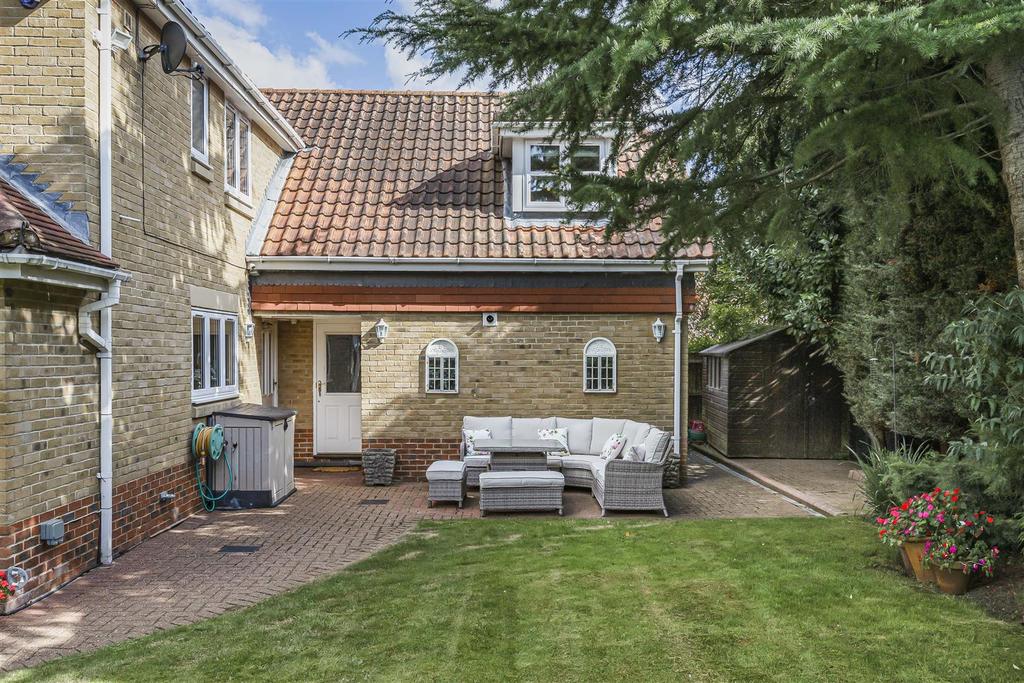 Attached double garage: