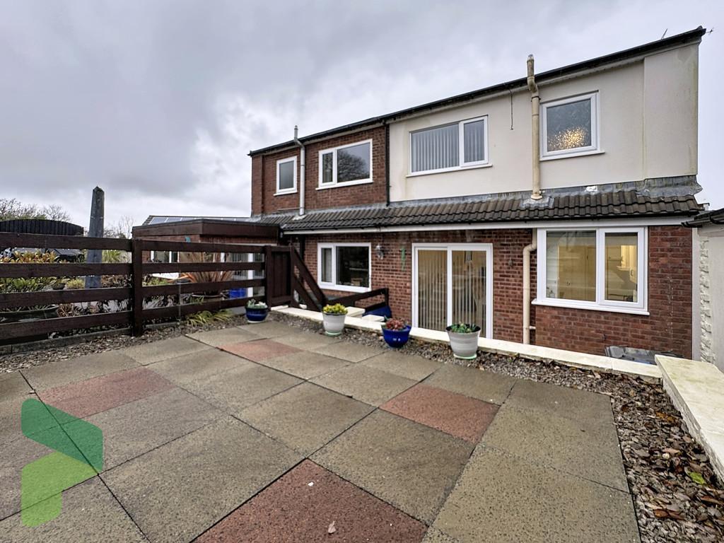 Rear elevation and patio