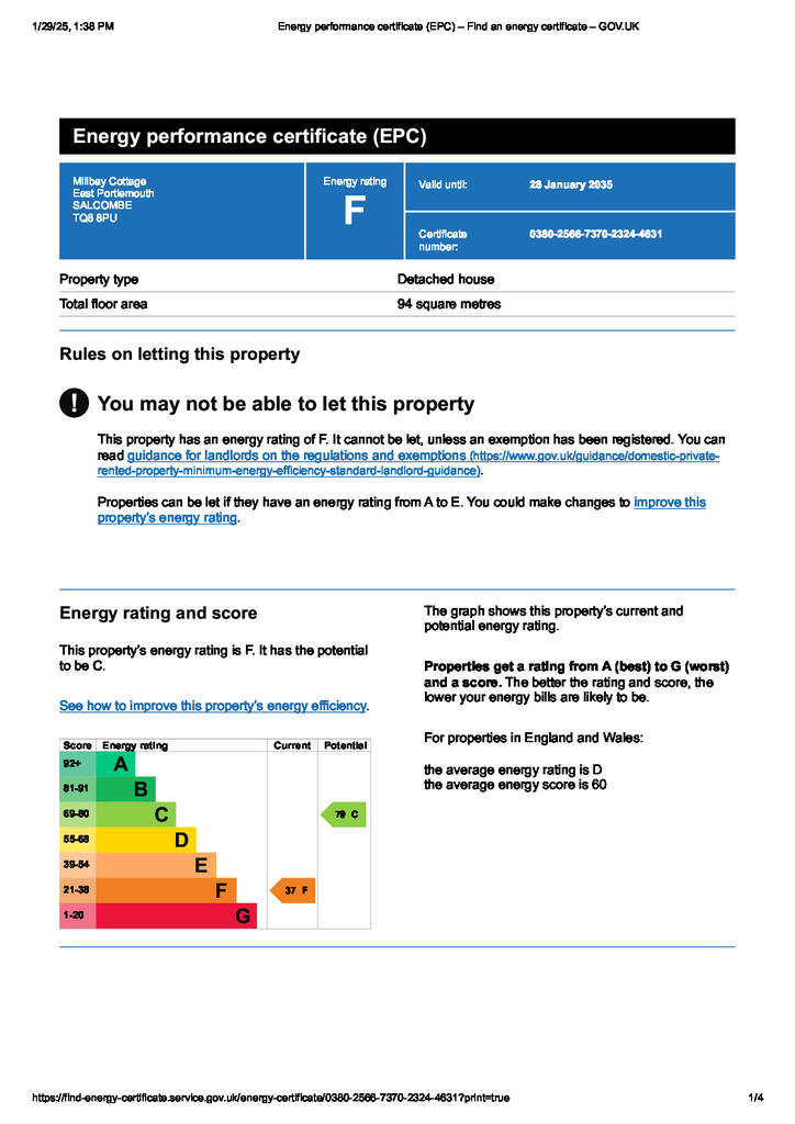 Energy performance certificate (EPC)  Find an ener