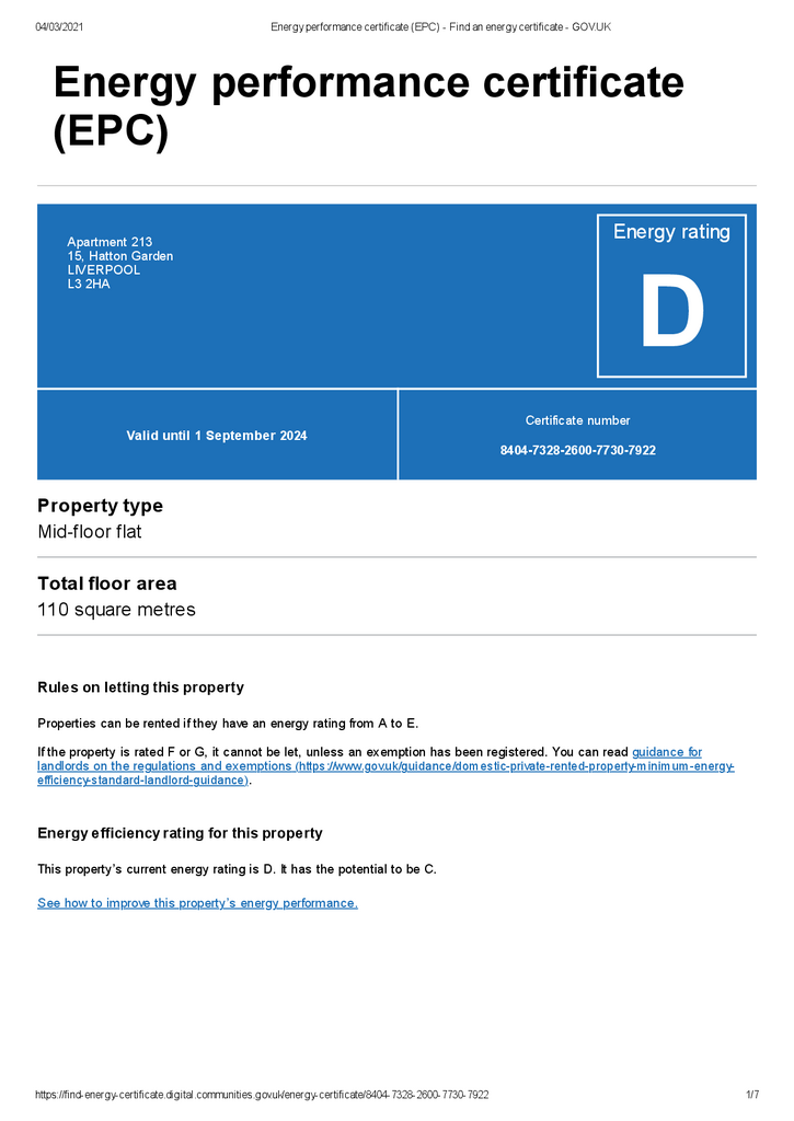 EPC Certificate