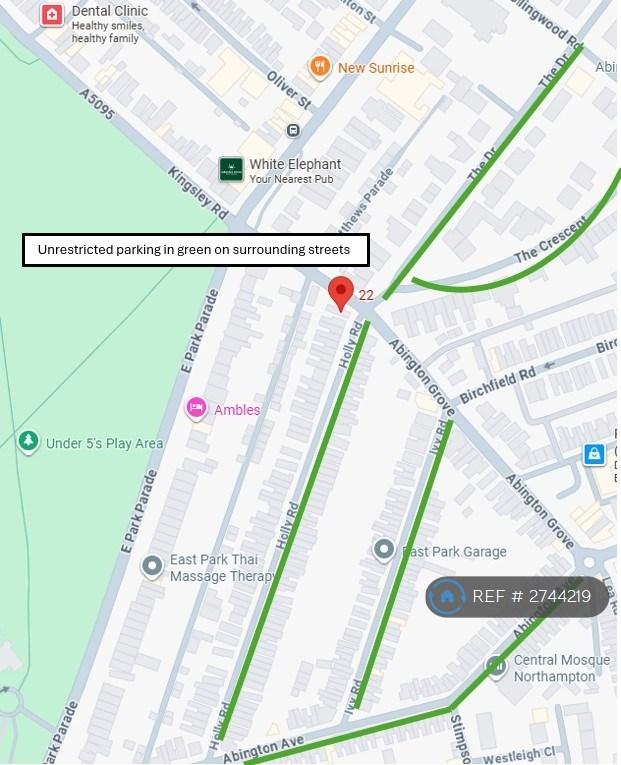 Unrestricted Local Parking Map
