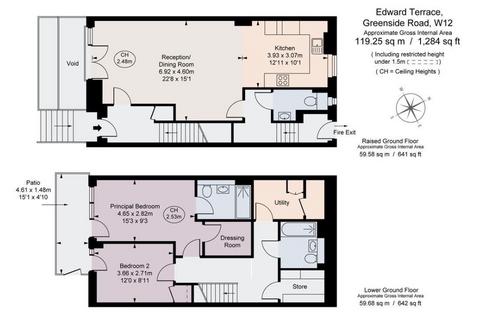 2 bedroom flat to rent, Greenside Road, London W12