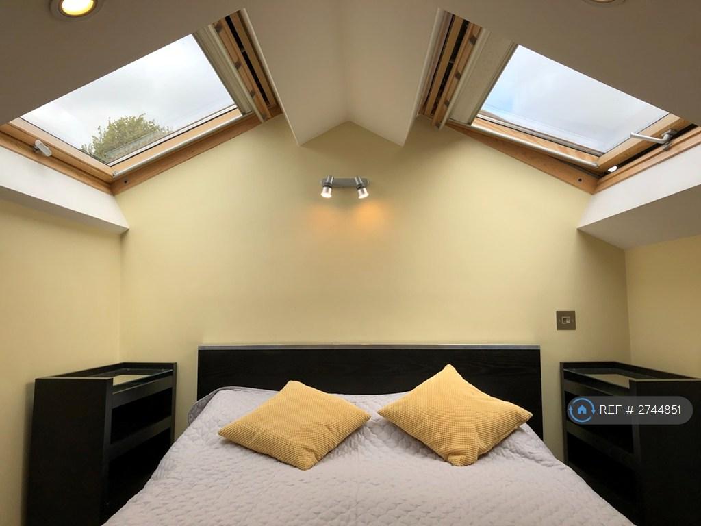 Bedroom With Sloping Ceiling, Large Velux Windows