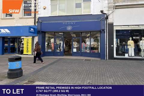 Retail property (high street) to rent, 29 Montague St Worthing BN11 3BE