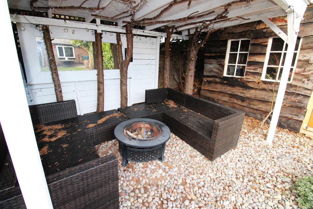 Patio view, fireplace