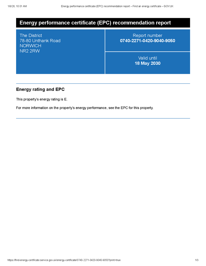 Energy performance certificate (EPC) recommendatio
