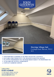 Mixed use to rent, Storridge Village Hall, Cowleigh Road Malvern WR13 5EY