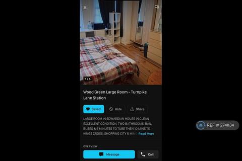 1 bedroom in a house share to rent, Willingdon Road, London, N22