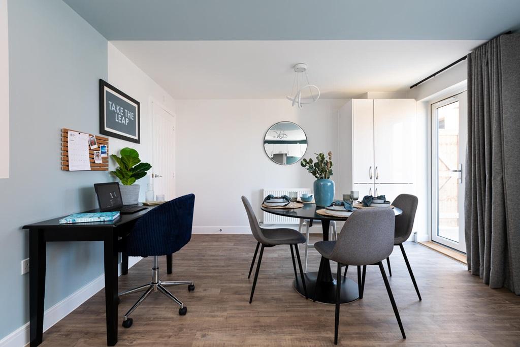 French doors opening up the space