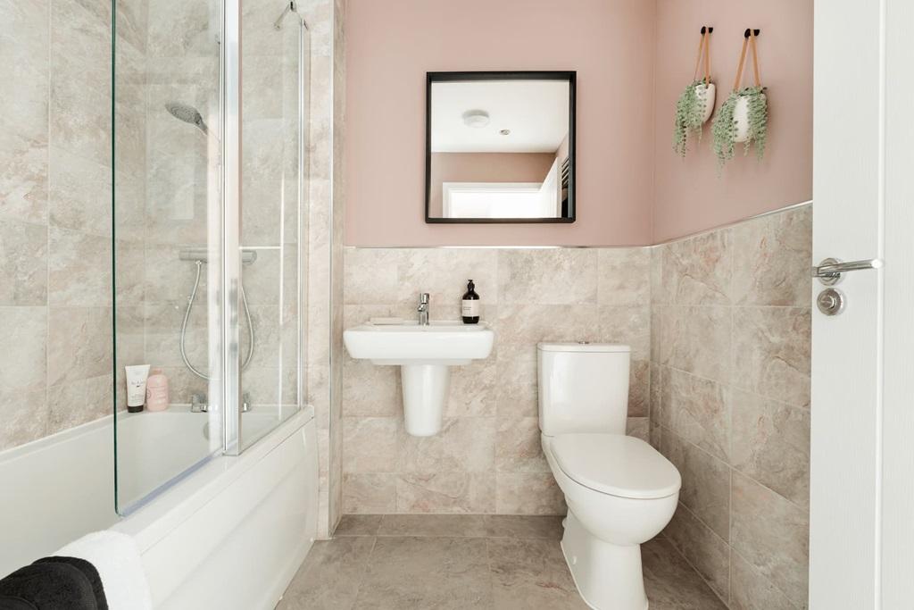 Enjoy relaxing baths in the family bathroom