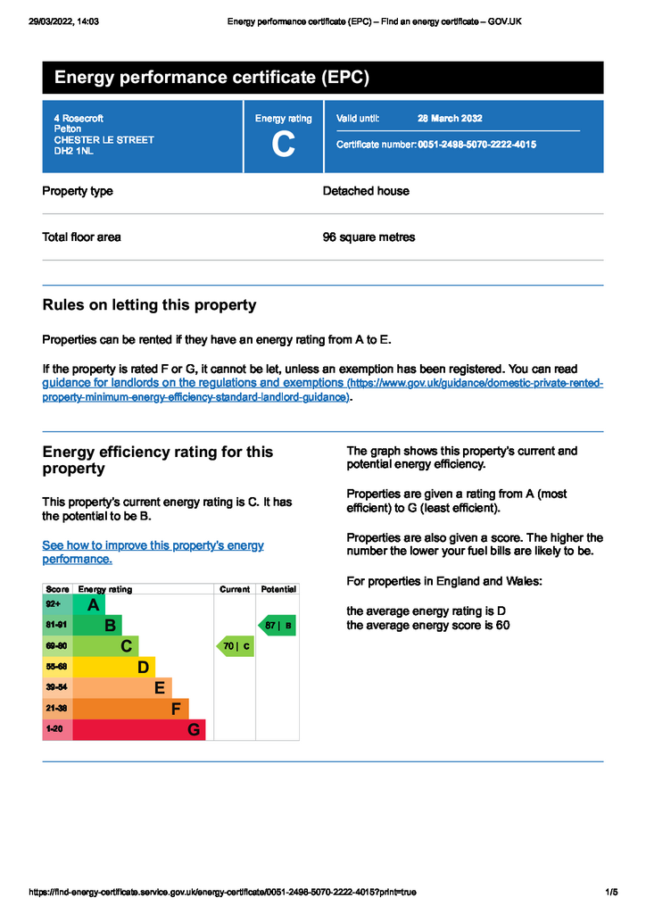 Energy performance certificate (EPC) – Find an ene