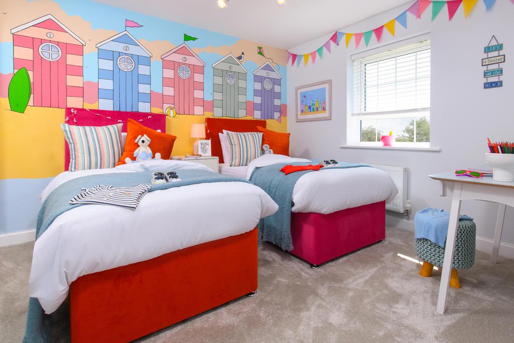 Double bedroom with built-in storage in...