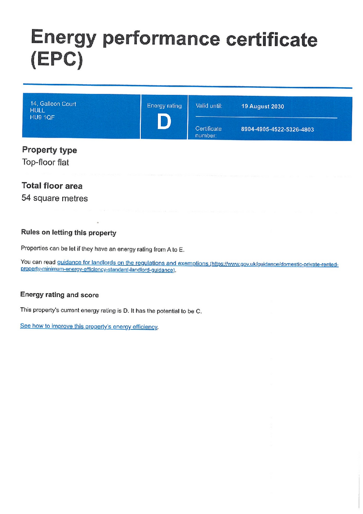 EPC Certificate