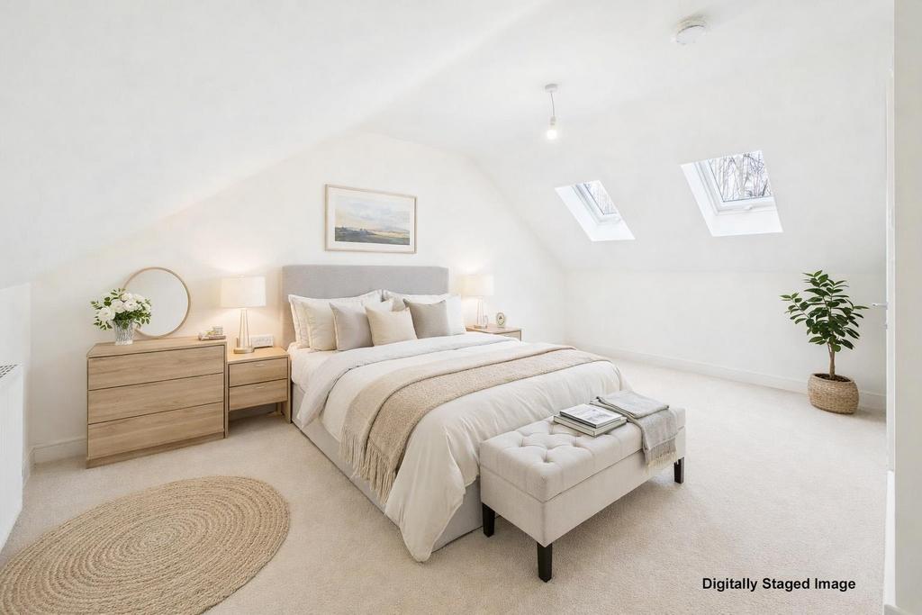 Digitally staged bedroom