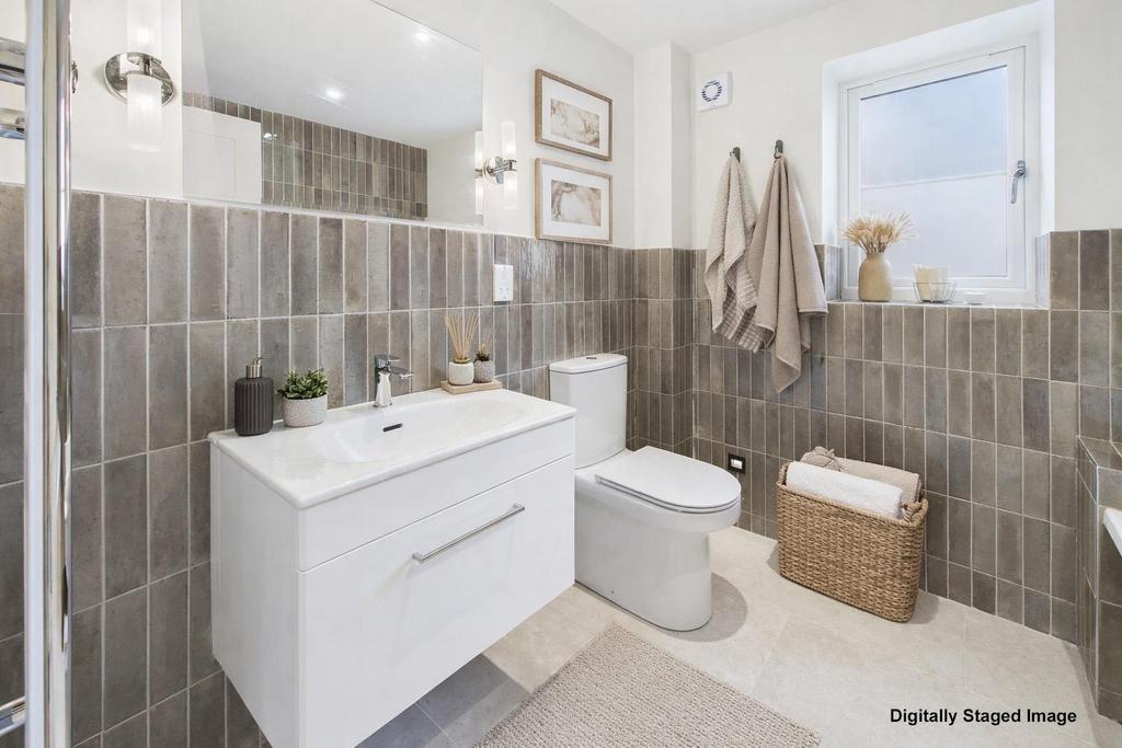 Digitally staged bathroom